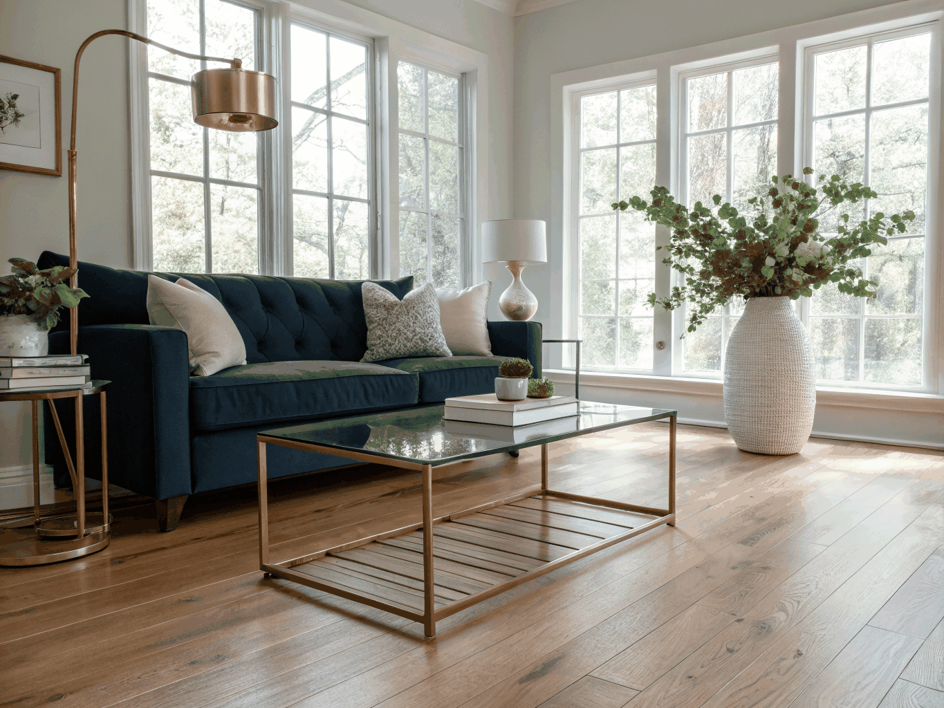 Intérieur moderne lumineux préparé pour la vente d'une maison