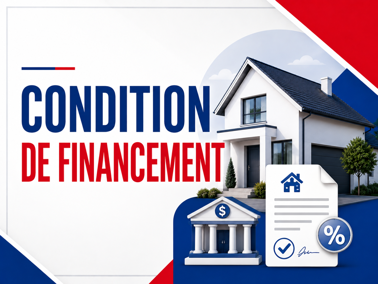 Illustration de la condition de financement hypothécaire lors d'un achat immobilier