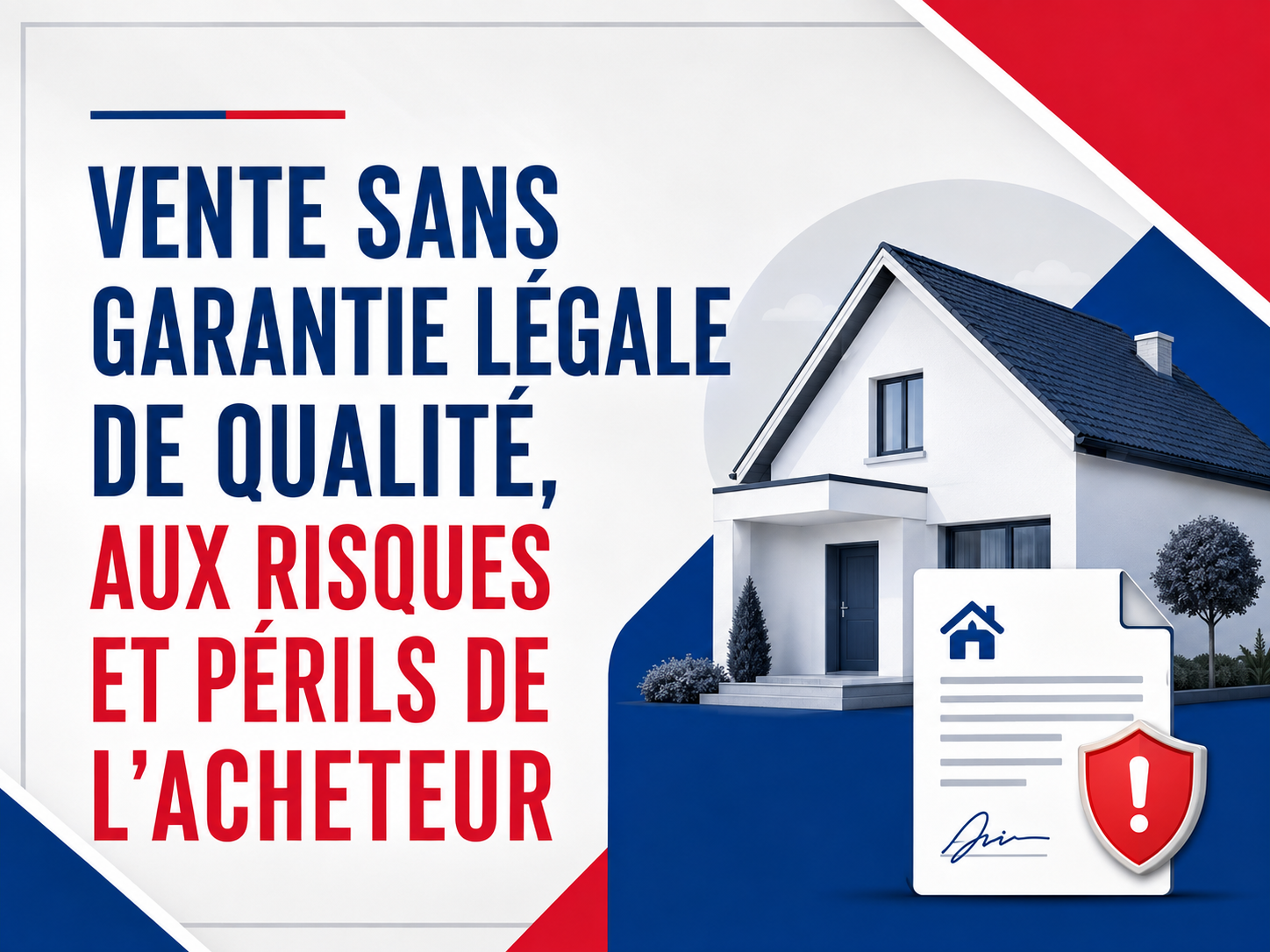 Illustration d'une vente immobilière sans garantie légale de qualité, aux risques et périls de l'acheteur